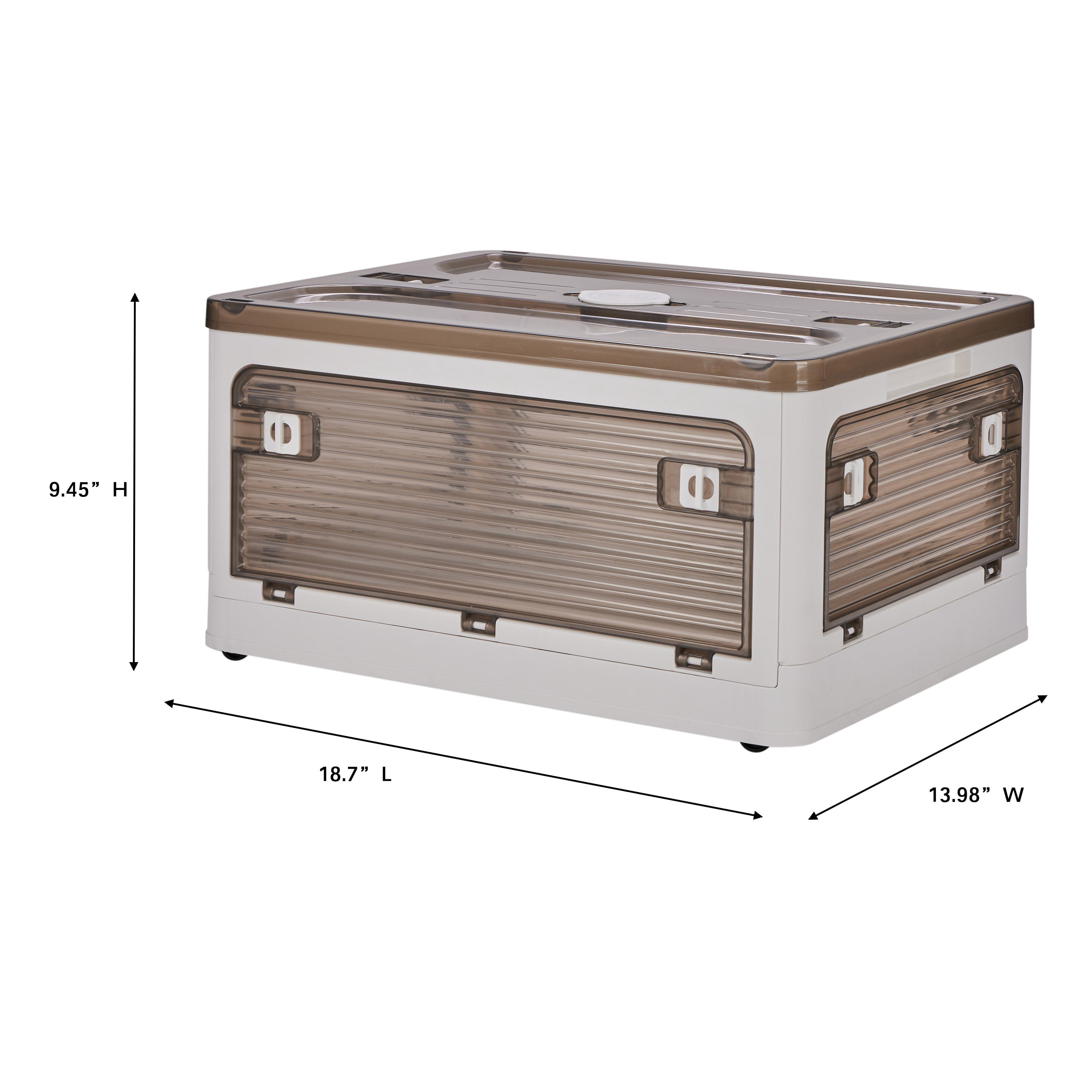 Simplify Folding Storage Bins with 5 Side Entry Access - White Color | Collapsible Organizer Containers | Stackable Storage Solution