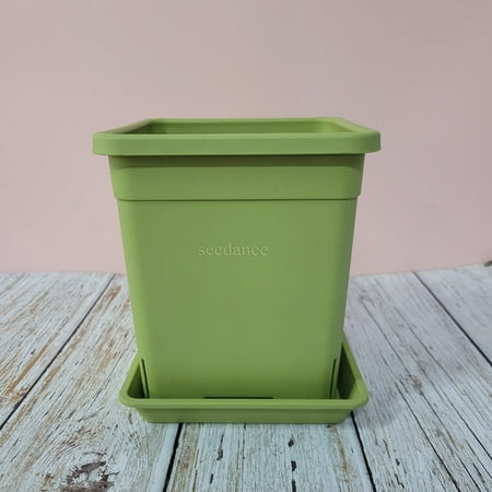 seedance Planters for flowers and plants Square plastic flower pot with drainage holes and saucer, breathable planter suitable for growing flowers and plants.