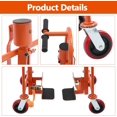 thumbnail image 6 of Manual Furniture Move Tool, 1300 lbs Capacity Heavy Duty Moving Tool Set, Crate Mover with 6 Inch PU Swivel Casters, 12-inch Lift Height Machinery Mover Pake Moving Dolly for Sofas Wardrobes (Orange), 6 of 8