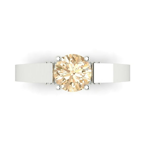 Solitaire with Accents Engagement Ring for Women - 1.06ct Natural Morganite in 14K White Gold Promise Ring