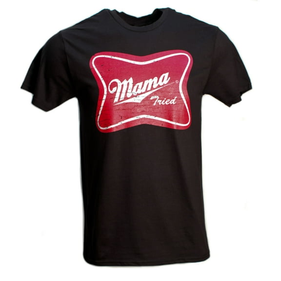 Mama Tried Black Distressed Logo Country Music T-shirt M