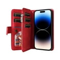 thumbnail image 6 of Allytech Flip Wallet Case for iPhone 15 Pro Max, Vintage PU Leather Folio Stand Shockproof Zipper Pocket 9 Cards Slots Protective Wallet Case Cover for Apple iPhone 15 Pro Max 6.7" - Red, 6 of 13