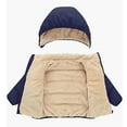 thumbnail image 2 of Baby Girls Boys Removable Hooded Down Jacket Toddler Windproof Snow Winter Coat Warm Lined Fleece Jackets Outerwear 2-6T, 2 of 5