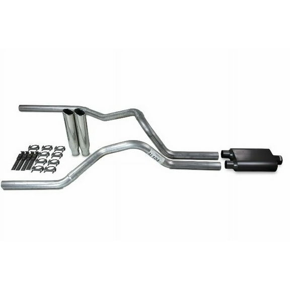 2009-2014 Dodge Ram Dual Exhaust Kit Performance 2-Chamber Muffler Chrome Tips