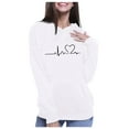 thumbnail image 4 of Floleo Clearance Fall Clothes For Women Men's And Women's Valentine's Day Heart Print Loose Pullover Hooded Sweatshirt White, 4 of 9