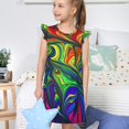 thumbnail image 4 of Fotbe Pride Rainbow Vestido de Dormir para Niñas de 3 a 10 Años, Mangas Cortas, Estilo Princesa, Pijama Camisón con Mangas Voladas-Medium, 4 of 6