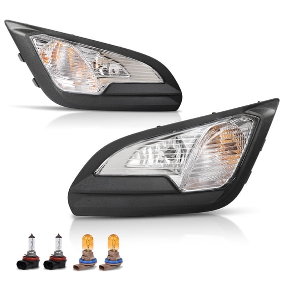 Front Bumper w/ Lamp Cover Bezel Fog Light LH RH Fit For 2018-2022 Ford EcoSport
