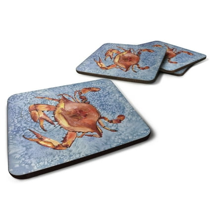 

Carolines Treasures 8147FC Crab Foam Coaster Set of 4 3 1/2 x 3 1/2 multicolor
