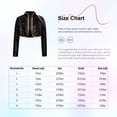 thumbnail image 7 of Aislor Girls Sequin Dance Tops Sparkly Popular Singer Crop Jacket Performance Stage Short Coat Black 14, 7 of 7