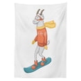 thumbnail image 3 of Ambesonne Goat Tablecloth Rectangular Table Cover, Cartoon Goat Snowboarding, 60"x84", Multicolor, 3 of 4