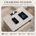 thumbnail image 5 of Aitjunz Modern Nightstand Set of 2, 23'' Tall Bedside Table w/ 2 Drawers for Storage, Wooden Mid Century End Table w/Charging Station & Open Shelf for Bedroom Living Room, 5 of 7
