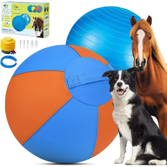 Dog Toys for Medium Dogs Herding Ball for Dogs- 18" Dog Herding Ball for Dogs/Horse, Dog Agility Equipment, Herding Ball for Australian/German Shepherd Collie, Dog Toys for Christmas/Birthday Gifts