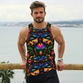 thumbnail image 6 of Zufioo Mexican Flower Traditional1 Print Men's Vest, Sleeveless Quick-drying Muscle T-shirt, Suitable for Sports Fitness, Home Leisure Wear-Medium, 6 of 7