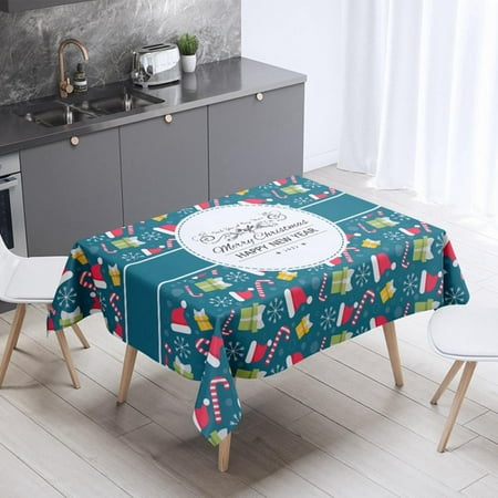 

Xmarks Merry Christmas Tablecloth Rectangle Xmas Tree Holiday Table Cloth for Merry Christmas Party Decorations Supplies