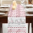 thumbnail image 3 of Table Runners 90 Inches Long Dress Scarves, Red Plaid Farmhouse Farmhouse Coffee/Dining/Kitchen Table Runner for Living Room, Watercolor Cute Country Pigs Checkered 13x90 Inch, 3 of 9