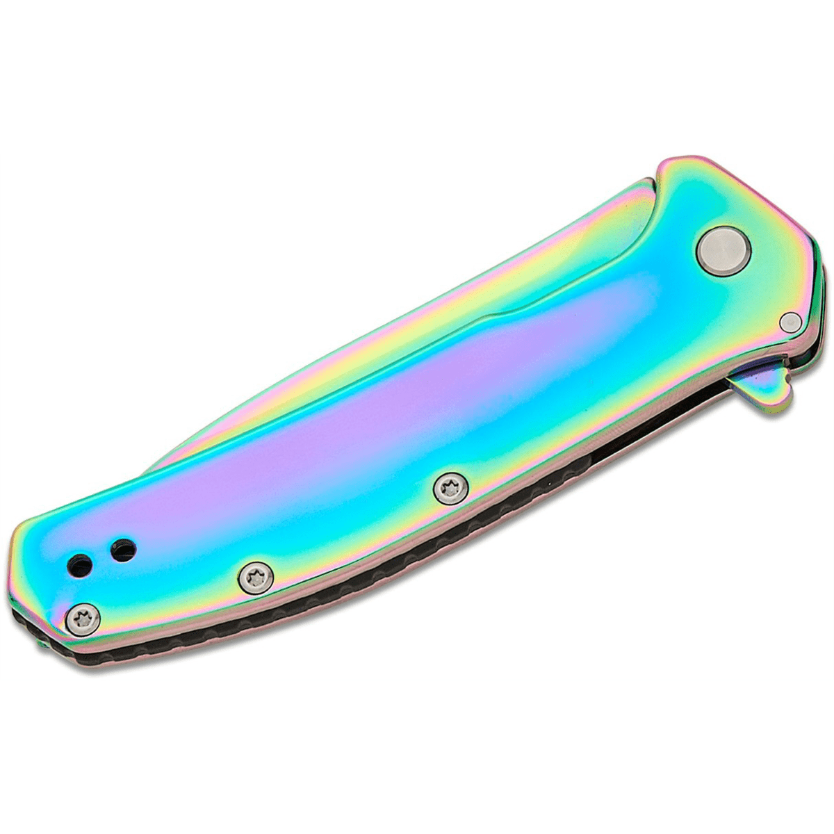 Kershaw Outcome  Assisted Open Frame Lock Drop Point Blade EDC Folding Pocket Knife  - Rainbow