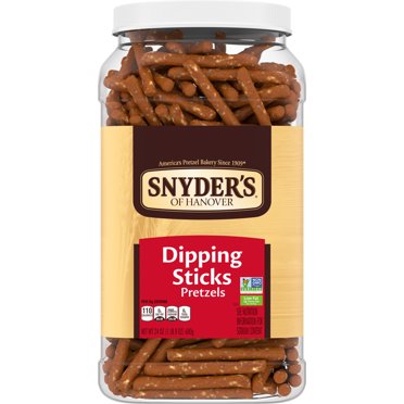 Syder Pretzel Rods Snyder's of Hanover, Old Fashioned Pretzel Rods, 27 oz Canister ...