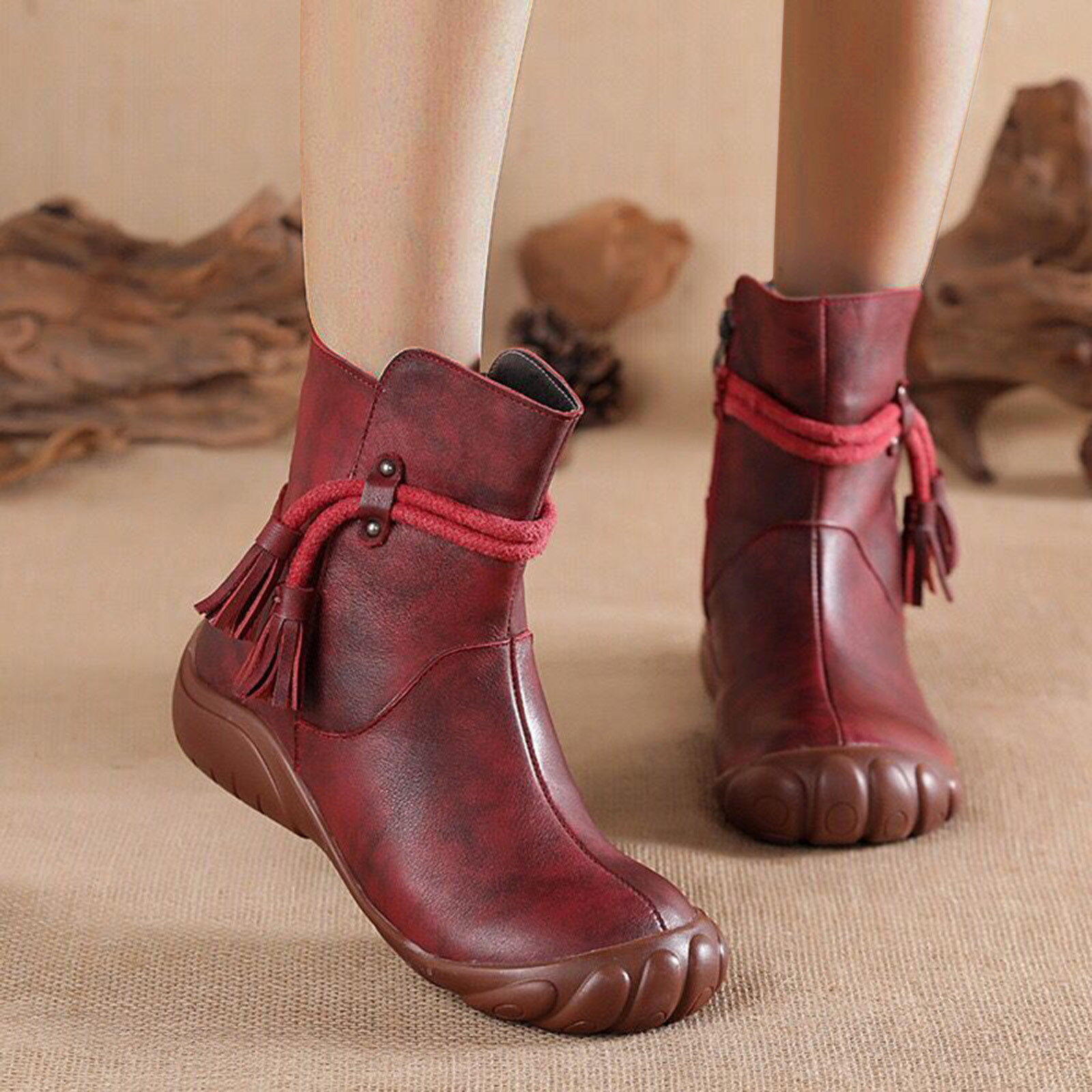 flat soled ankle boots