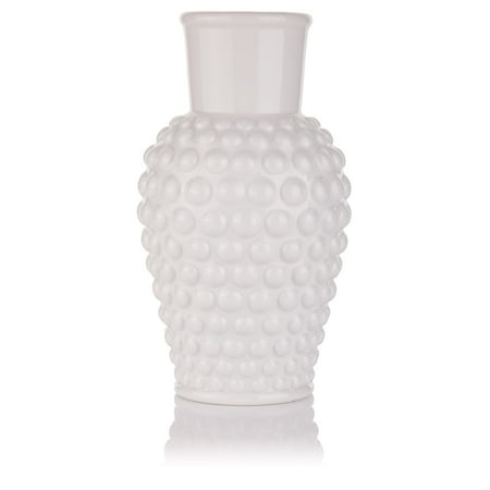 My Texas House Ceramic White Hobnail Vase, Large