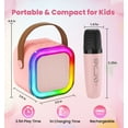 thumbnail image 6 of Mini Karaoke Machine for Kids, Colorful LED Portable Bluetooth Singing Speaker with 2 Mics, Christmas Birthday Gifts for Girls Boys, 6 of 7
