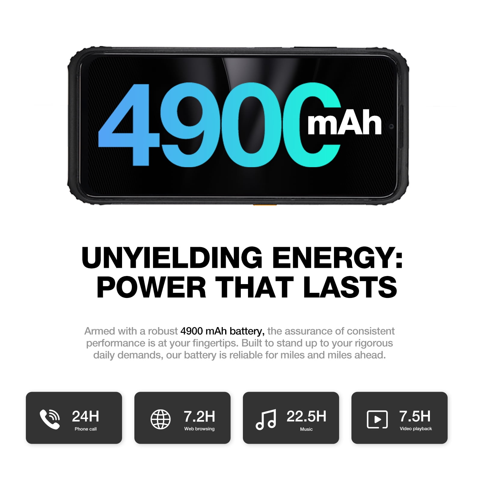 AGM H6 Lite Rugged unlocked cell phones, Ultra-Thin 10.75mm, Rugged Smartphone, 16GB RAM (4+4) + 128GB ROM, Android 13 T-mobile Phone, 6.56-inch 90Hz Display, IP68/IP69K, 4G Double SIM/NFC/GPS