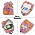 thumbnail image 5 of Fashion Quilted Backpack for Women Lightweight Travel Daypack Casual Bag for Shopping Travel Pink Flowers and Pumpkins S, 5 of 7