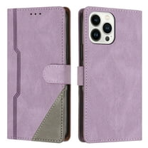 SaniMore Wallet Case for iPhone 13 Pro Max, Magnetic PU Leather [RFID Blocking] Card Slot Wrist Strap Folio Cover with Kickstand & Wireless Charging TPU Shockproof Interior Cover, Purple