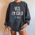 thumbnail image 4 of Nouveau Womens Tops 2023 Print Ample Col Rond Manches Longues Molleton Décontracté Coupe Oversize Pull-Over for Women, 4 of 8