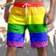thumbnail image 1 of WILLBEST Pantalones Cortos Cargo para Hombre con Estampado de Boca de Arcoíris para Verano, Pantalones Cortos con Bolsillo y Lazo Totalmente Estampados para Resort, 1 of 5