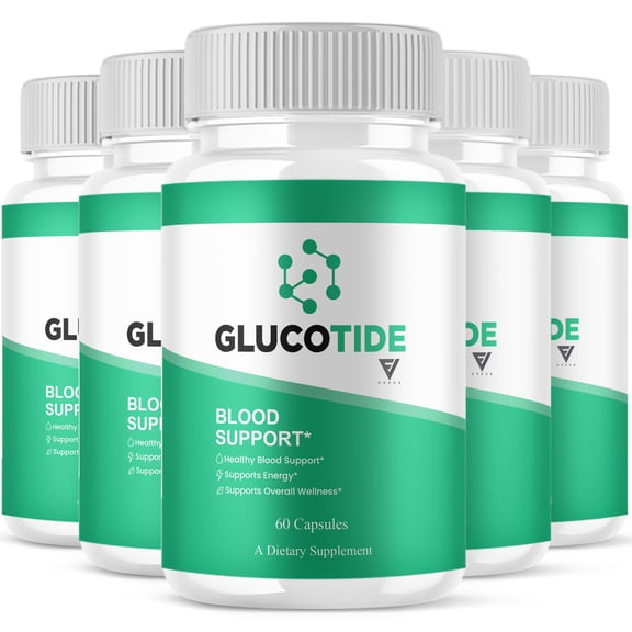 (5 Pack) Glucotide Advanced Blood Support Capsules, Glucutide Supplement (300 Capsules)