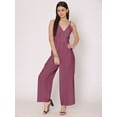 thumbnail image 4 of HERE&NOW Women's Solid Jump Suit Dress Ankle Length Strappy Deep Neck Summer Wear Slip On Attched Top And Bottom Set, 4 of 7