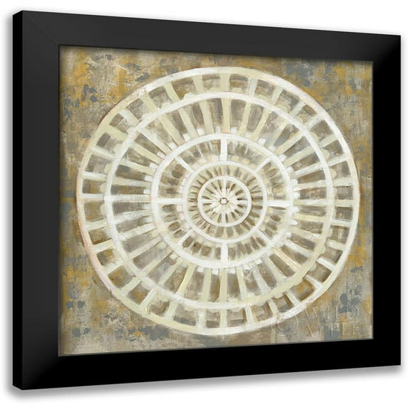 Vassileva, Silvia 12x12 Black Modern Framed Museum Art Print Titled - Neutral Textured Medallion