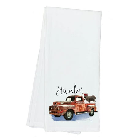

Haulin Ass Vintage Truck Donkey Farm Flour Sack Cotton Tea Towel Kitchen Linen