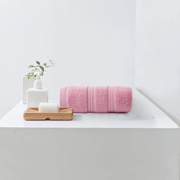 Fiudx Toalla de Baño Suave, Súper Absorbente y de Secado Rápido, de Algodón Premium, Tamaño Grande para Casa, Gimnasio, Piscina, Yoga y Hotel. Elegante Diseño a Rayas, 34 X 74 Cm.