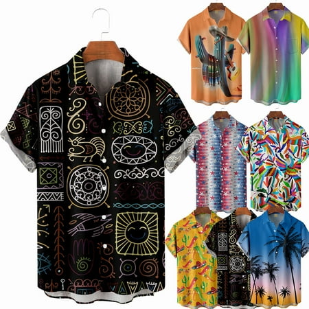 

Adult Kids Collared Button Down Shirt Loose Fit Polyester Blouses Up to 8XL