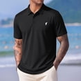 thumbnail image 2 of Mens Big and Tall Polo Shirts 3 Buttons Cotton Short Sleeve Pique Golf Tennis Shirt Collared Basic Shirts Breathable Soft Classic Polos Size 4XL Black, 2 of 5