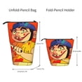thumbnail image 2 of Lsque Sml Jeffy Pattern Telescopic Pencil Bag Pen Holder Stationery Case, Stand-up Retractable Transformer Bag Organizer, 2 of 6