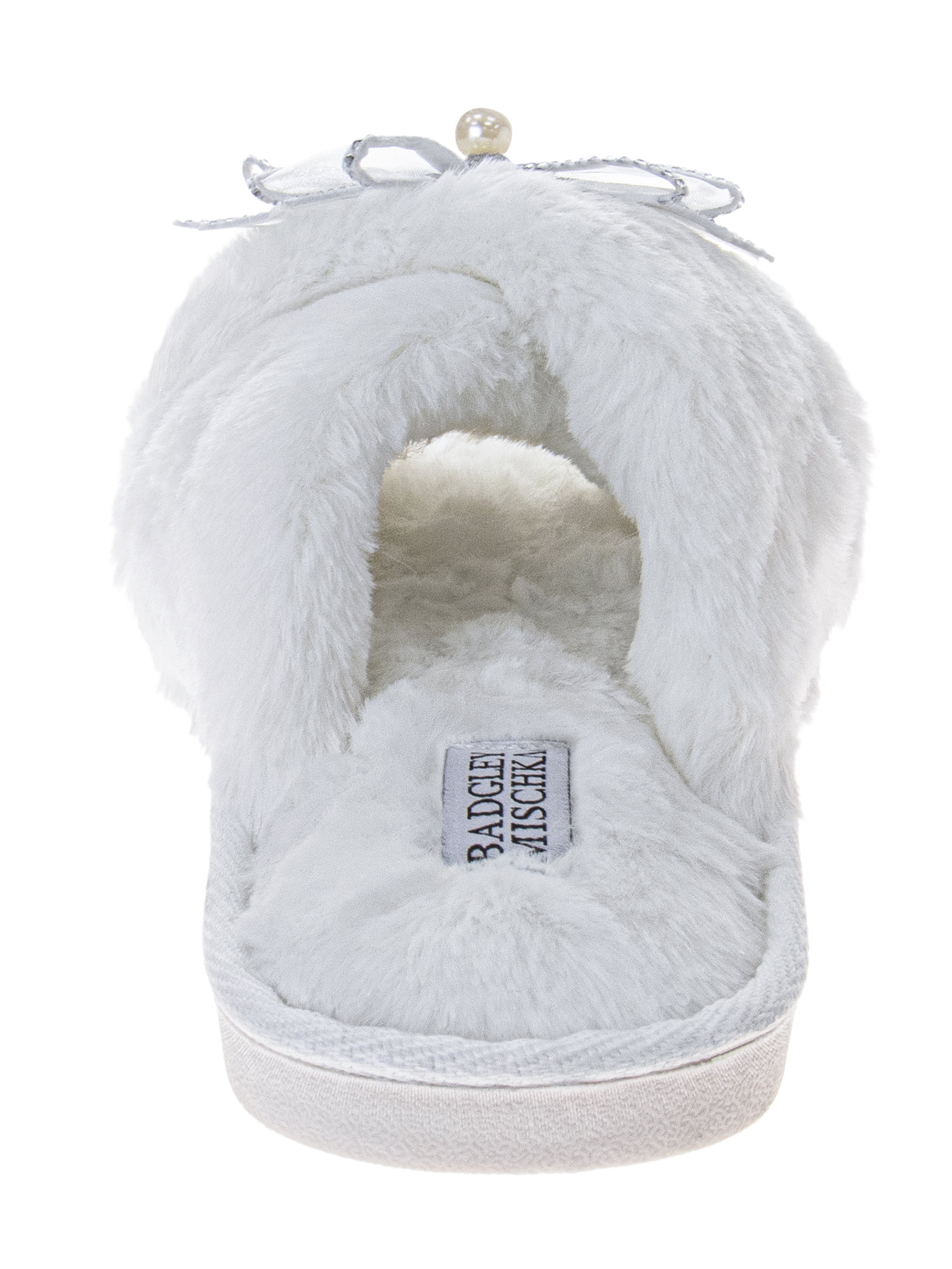 Badgley Mishka Women's Open Toed Slide On Slippers with Bow