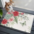 thumbnail image 3 of Area Rug 2 x 3 Ft, Spring Roses Indoor Accent Bathroom Rugs for Kitchen/Laundry Room, Garden Botanical Leaves Butterflies Washable Non-Slip Runner Floor Mat for Entryway, Living Room, 3 of 8