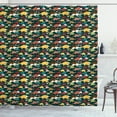 thumbnail image 1 of Ambesonne Velociraptor Shower Curtain, Colorful Tyrannosaurus, 69"Wx75"L, Multicolor, 1 of 3