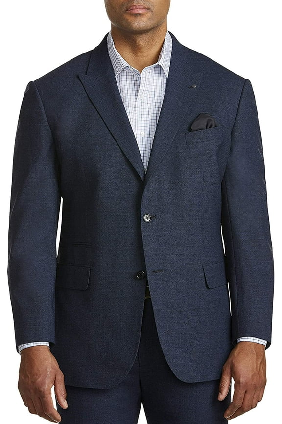 by DXL Men's Big and Tall Men's Big & Tall Jacket-Relaxer Performance Melange Suit Jacket, Blue, 56 Regular