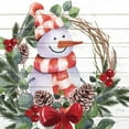 thumbnail image 2 of Allen, Kimberly 15x15 White Modern Wood Framed Museum Art Print Titled - Snowman Wreath, 2 of 4