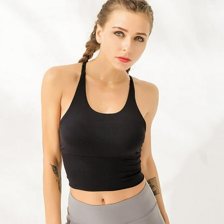

Sports Bra Thin Yoga Fitness Beautiful Back Shoulder Straps Cross Shockproof