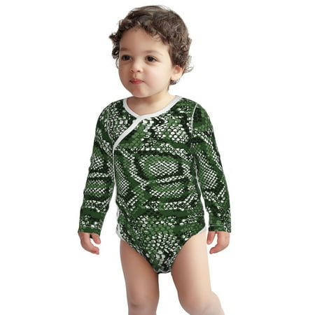 

Fotbe Green Snakeskin Pattern Unisex-baby Long-sleeve Bodysuit Long Sleeve Bodysuits One-piece 100% Organic Cotton for Infant Baby Boys Unisex-6 Months