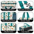 thumbnail image 3 of Teacher Tote Bag,Tropical Dinosaur Pattern Teacher Utility Tote Bag,Large Work Tote Bags for Women with Multiple Pockets,Top Zipper Closure,13.8x10.6x6.7 Inch, 3 of 5