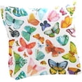 thumbnail image 6 of GZHJMY Watercolor Butterflies Velvet Oblong Lumbar Plush Throw Pillow Cover, Shams Cushion Case 20"x20", Decorative Invisible Zipper Design for Couch Sofa Pillowcase Only, 6 of 7