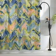 thumbnail image 2 of Abstract Mable Fabric Shower Curtain Geometic Wave Line Washable Shower Curtains for Bathroom, Waterproof Bath Curtain with Hooks Home Decor 72x84in, 2 of 8