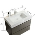 thumbnail image 3 of 30" Bathroom Vanity with Sink, One-Piece White Sink Basin, Large Storage Wall Mounted Floating Bathroom Vanity for Modern Bathroom, Gray(without Drain and Faucet), 3 of 8