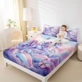thumbnail image 3 of Erosebridal Rainbow Unicorn Print Bed Sheets,Colorful Blossom Floral King Sheets For Girls Kids 4pcs, 3 of 6