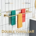 thumbnail image 4 of KOKOSIRI Bath Towel Bars 32-Inch Double Towel Rails Overlength Bathroom Racks for Cabinet Kitchen Brushed Gold Stainless Steel B5009BG-L32, 4 of 7